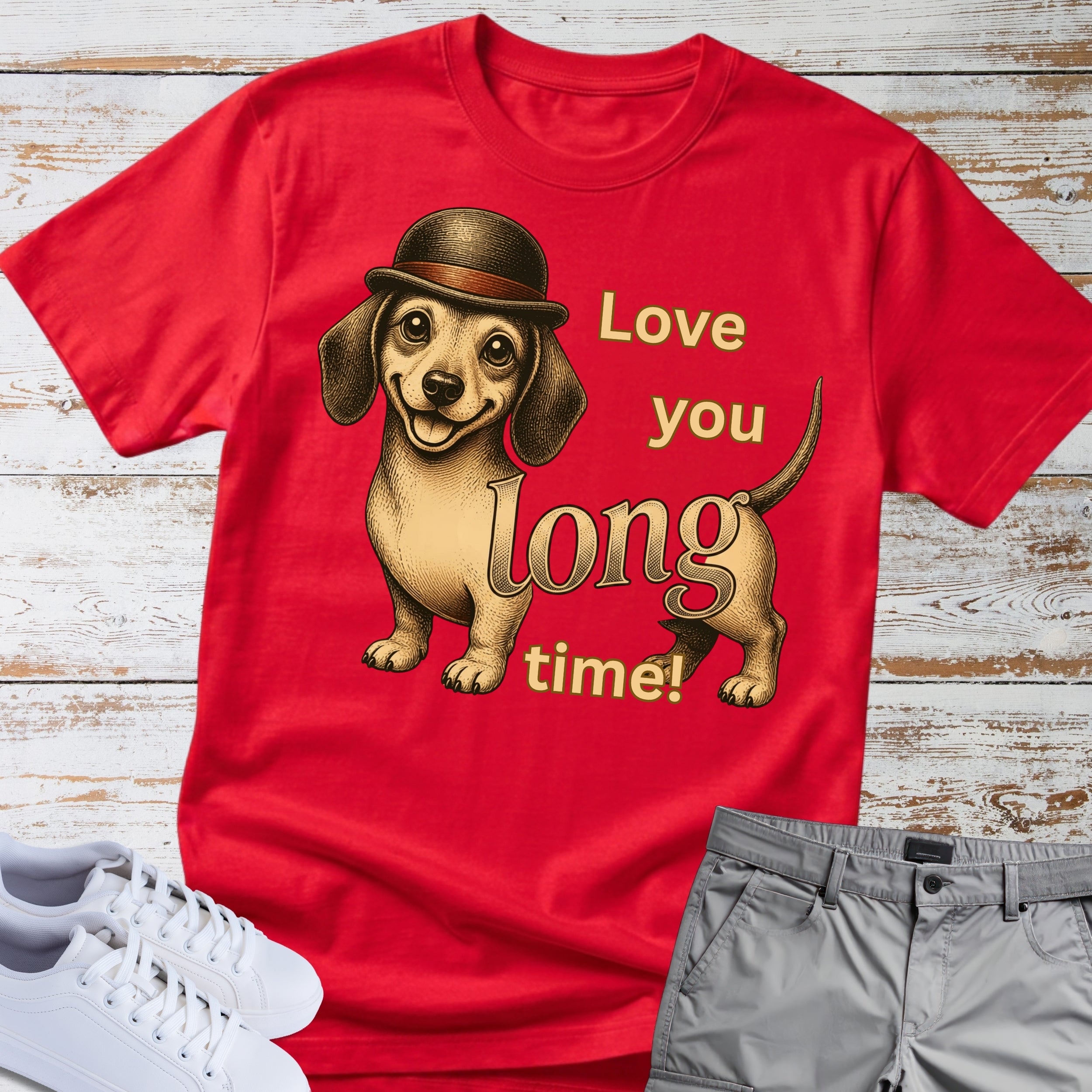 Dachshund 'Love You Long Time' T-Shirt