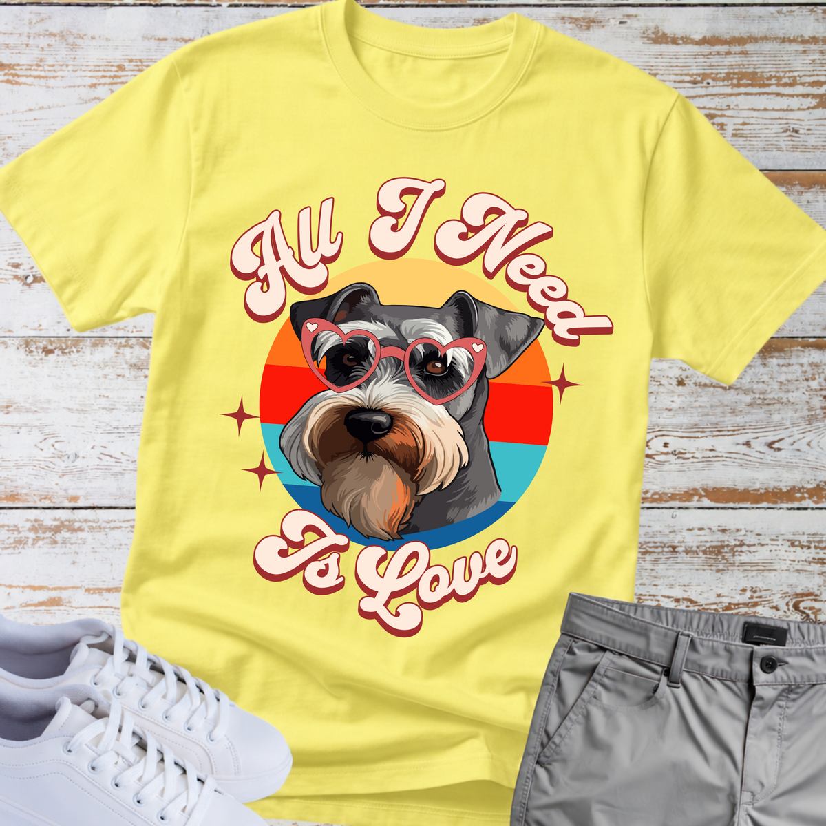 All I Need Is Love ❤️ | Schnauzer Graphic T-Shirt