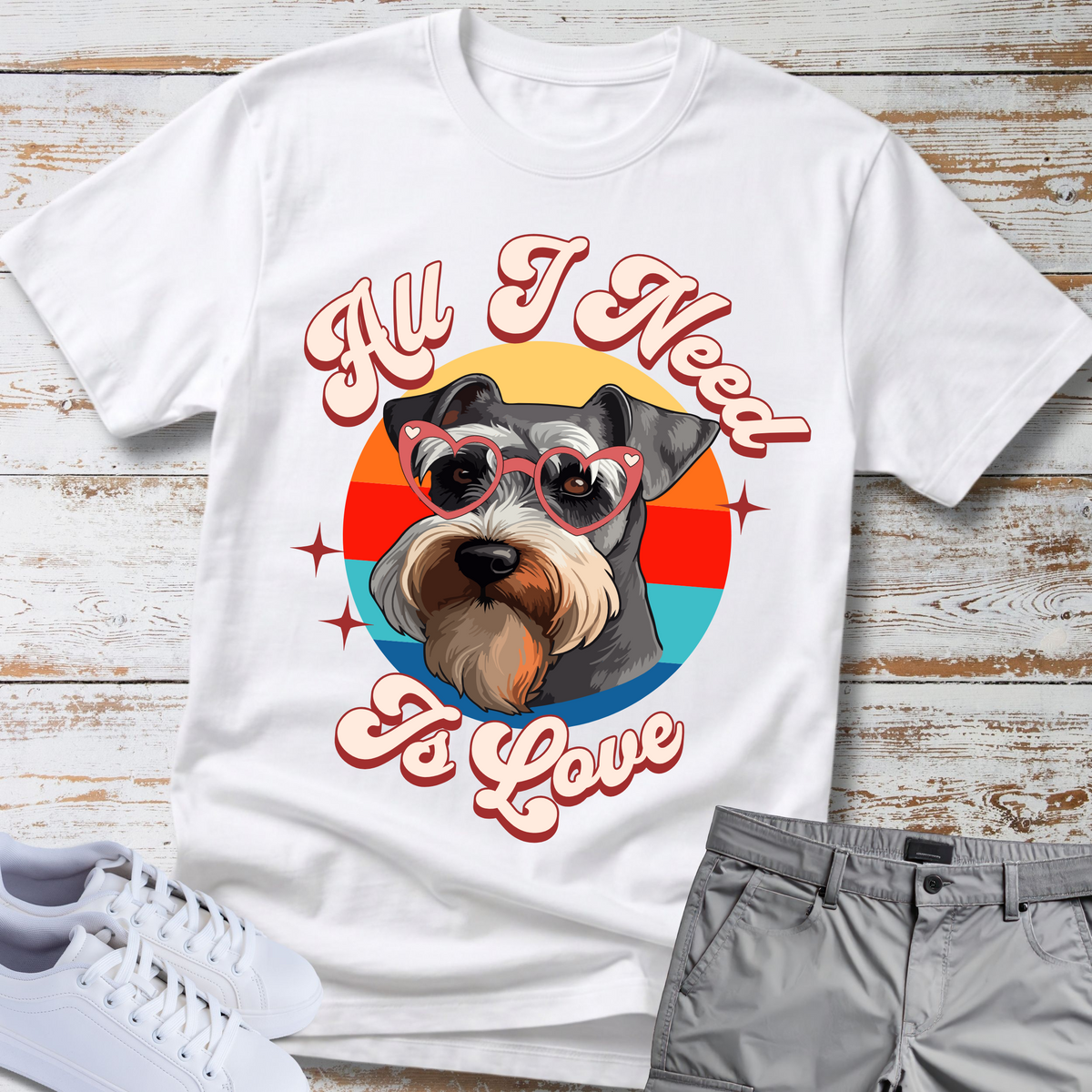 All I Need Is Love ❤️ | Schnauzer Graphic T-Shirt