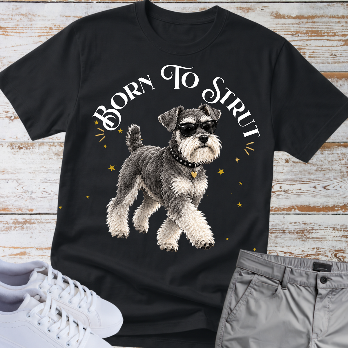 Born to Strut 😎🐾 | Schnauzer Graphic Tee