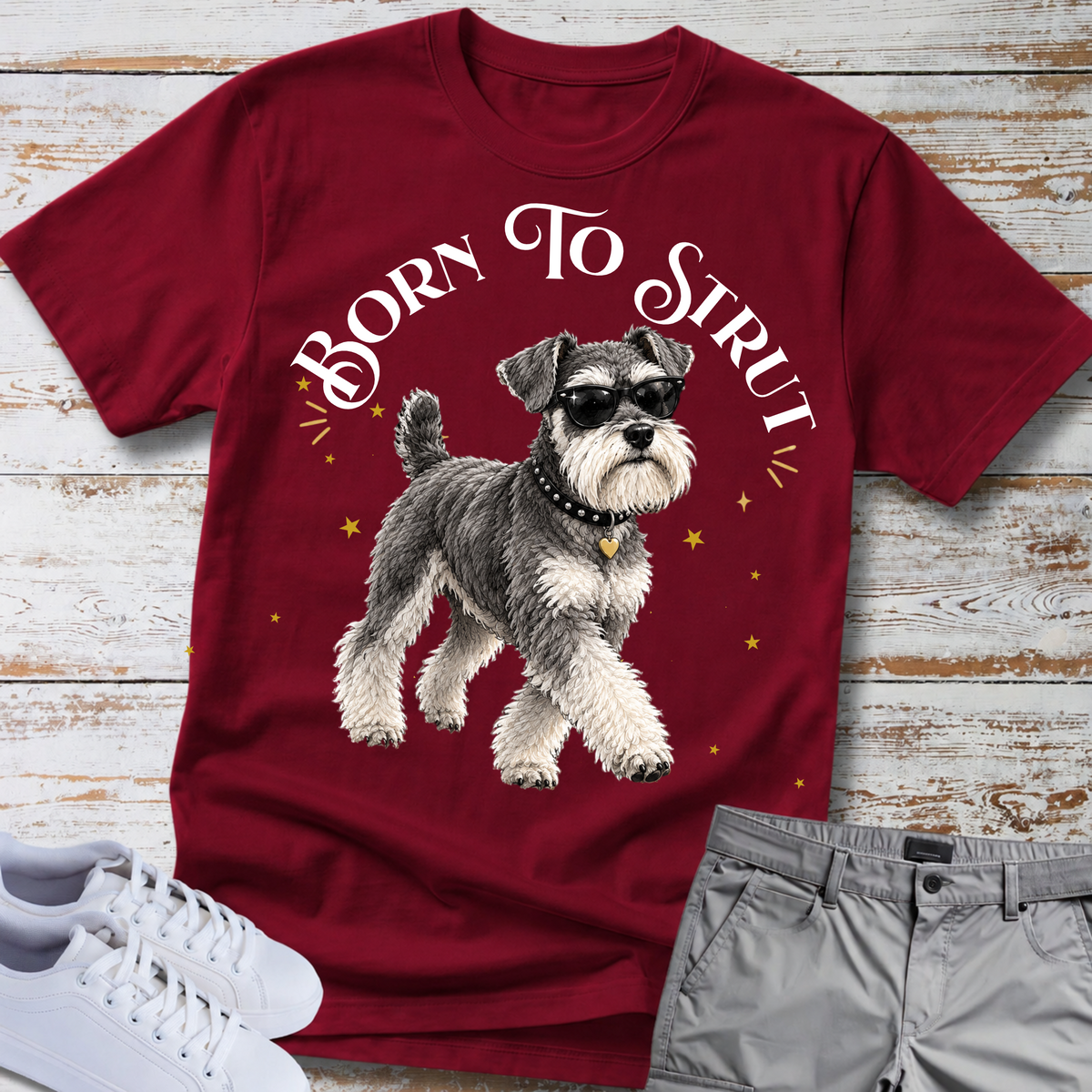 Born to Strut 😎🐾 | Schnauzer Graphic Tee