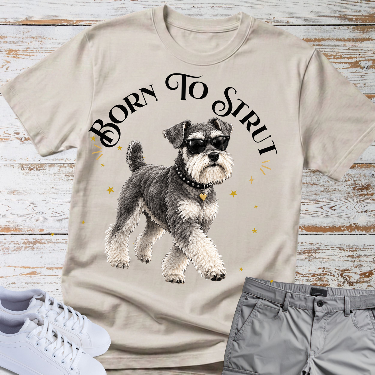 Born to Strut 😎🐾 | Schnauzer Graphic Tee