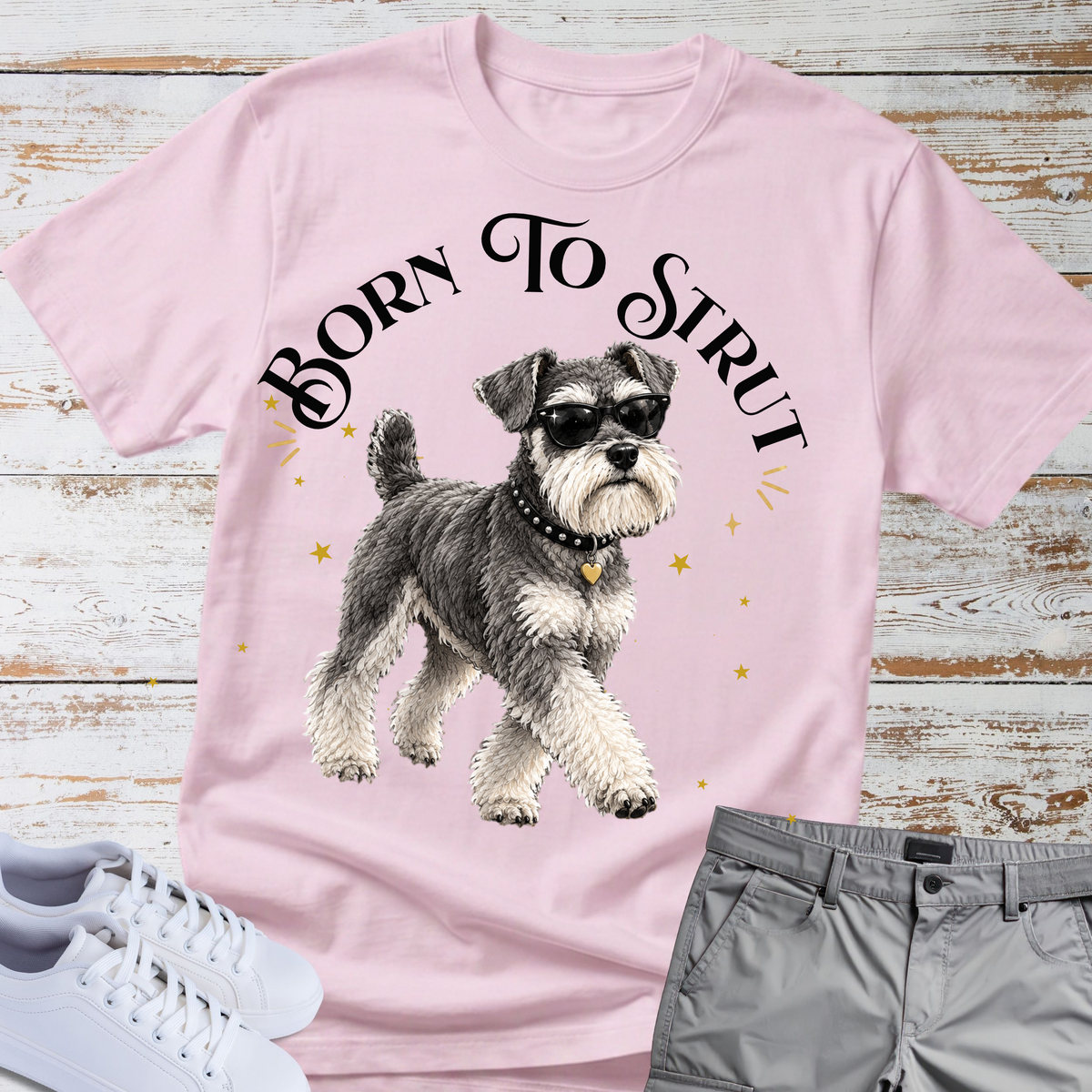 Born to Strut 😎🐾 | Schnauzer Graphic Tee