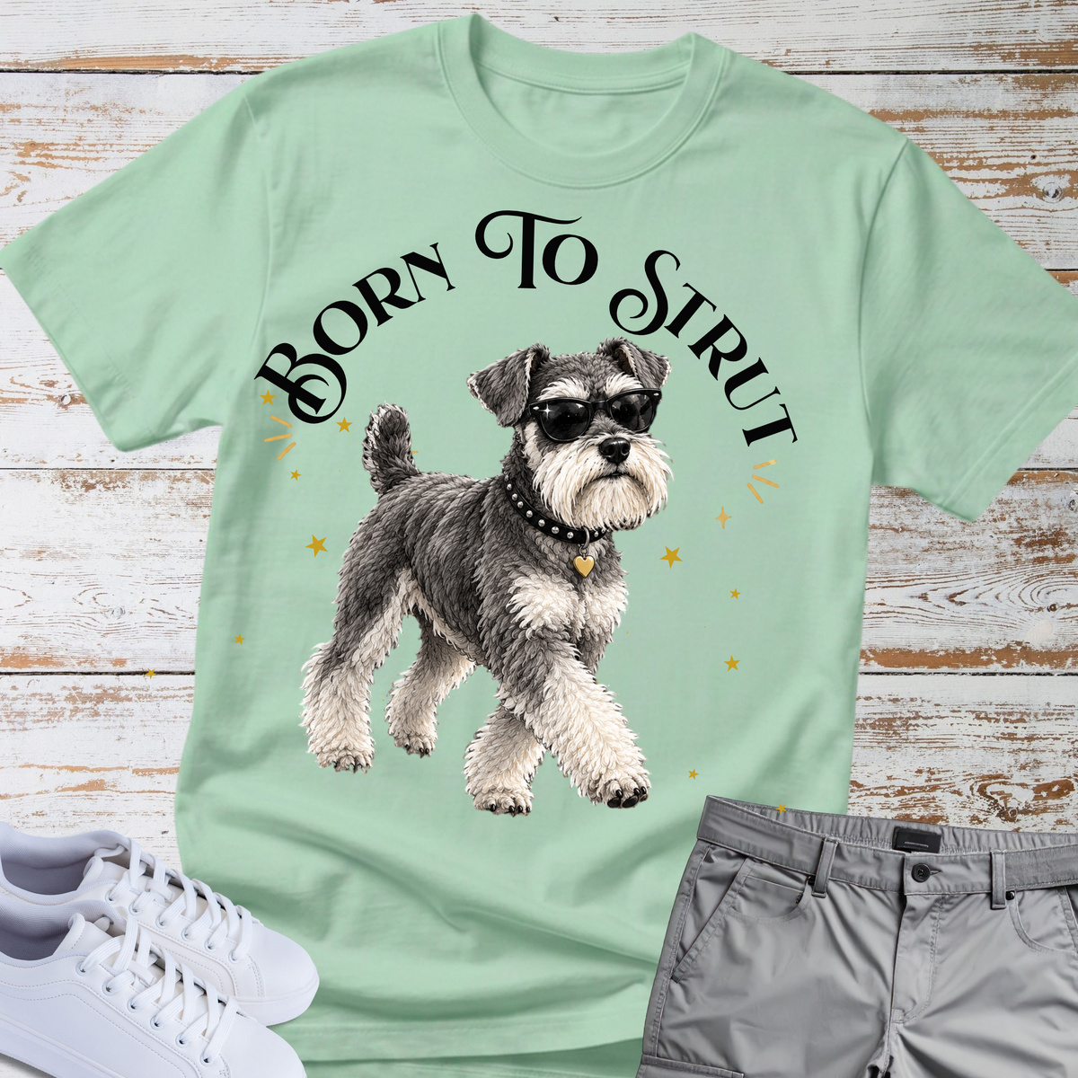 Born to Strut 😎🐾 | Schnauzer Graphic Tee