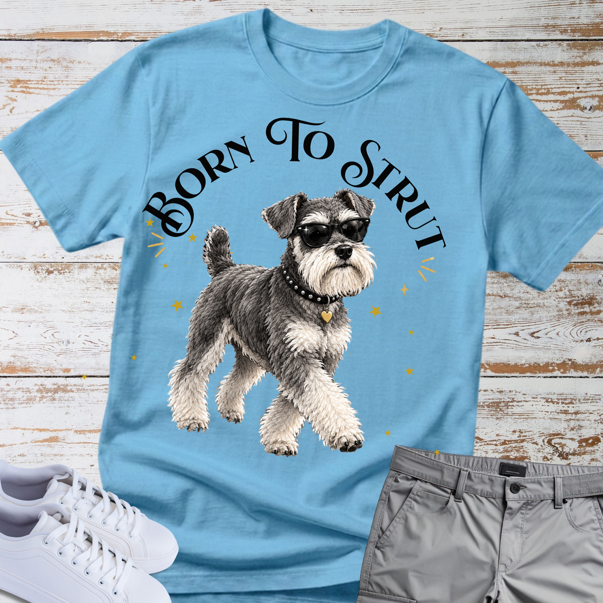 Born to Strut 😎🐾 | Schnauzer Graphic Tee