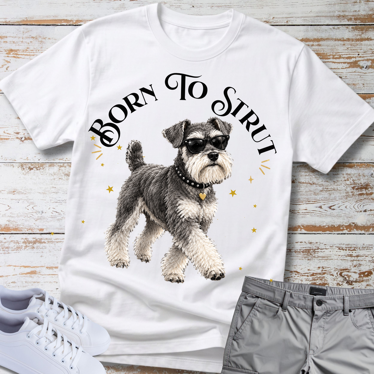 Born to Strut 😎🐾 | Schnauzer Graphic Tee