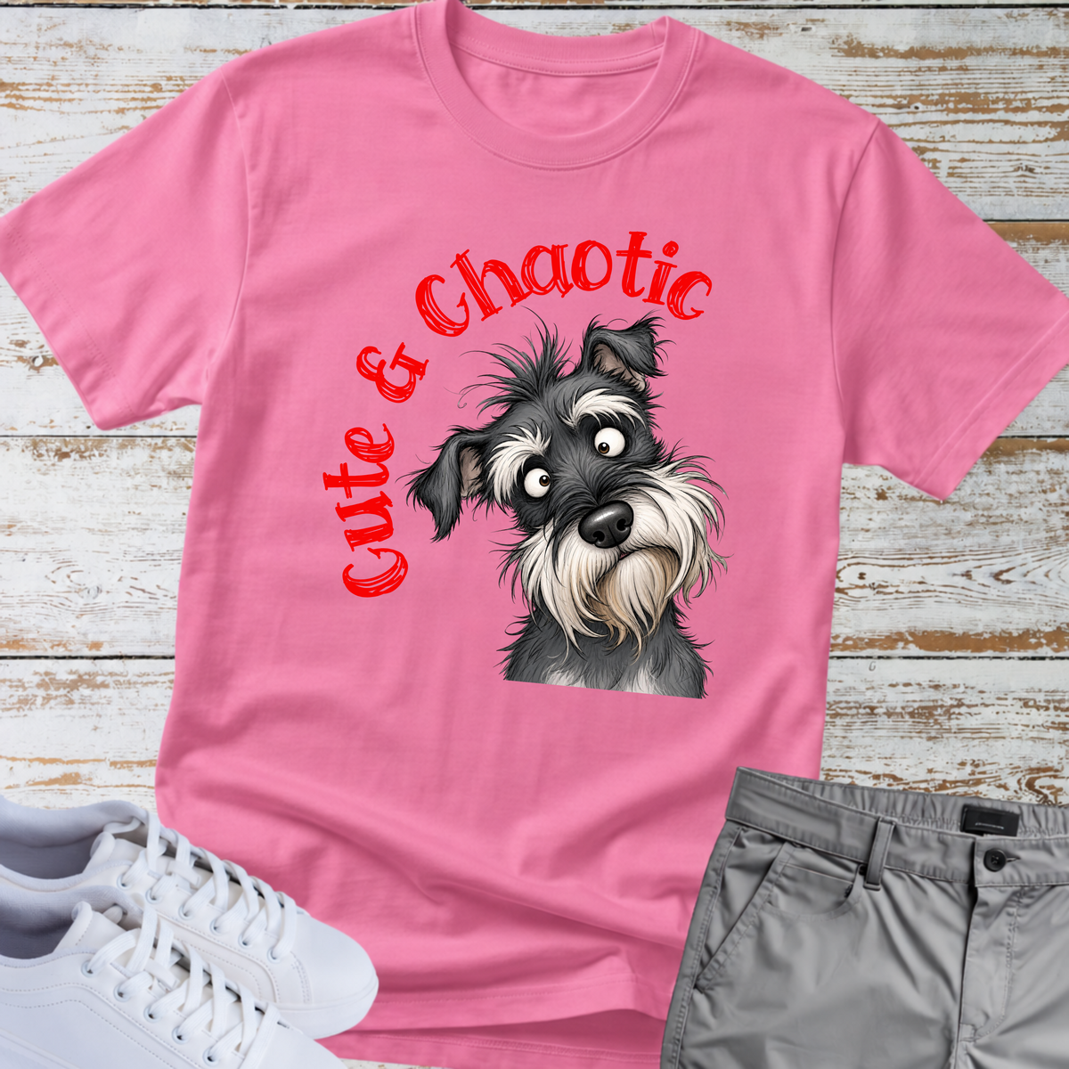 Cute & Chaotic 🐾 | Schnauzer Graphic T-Shirt
