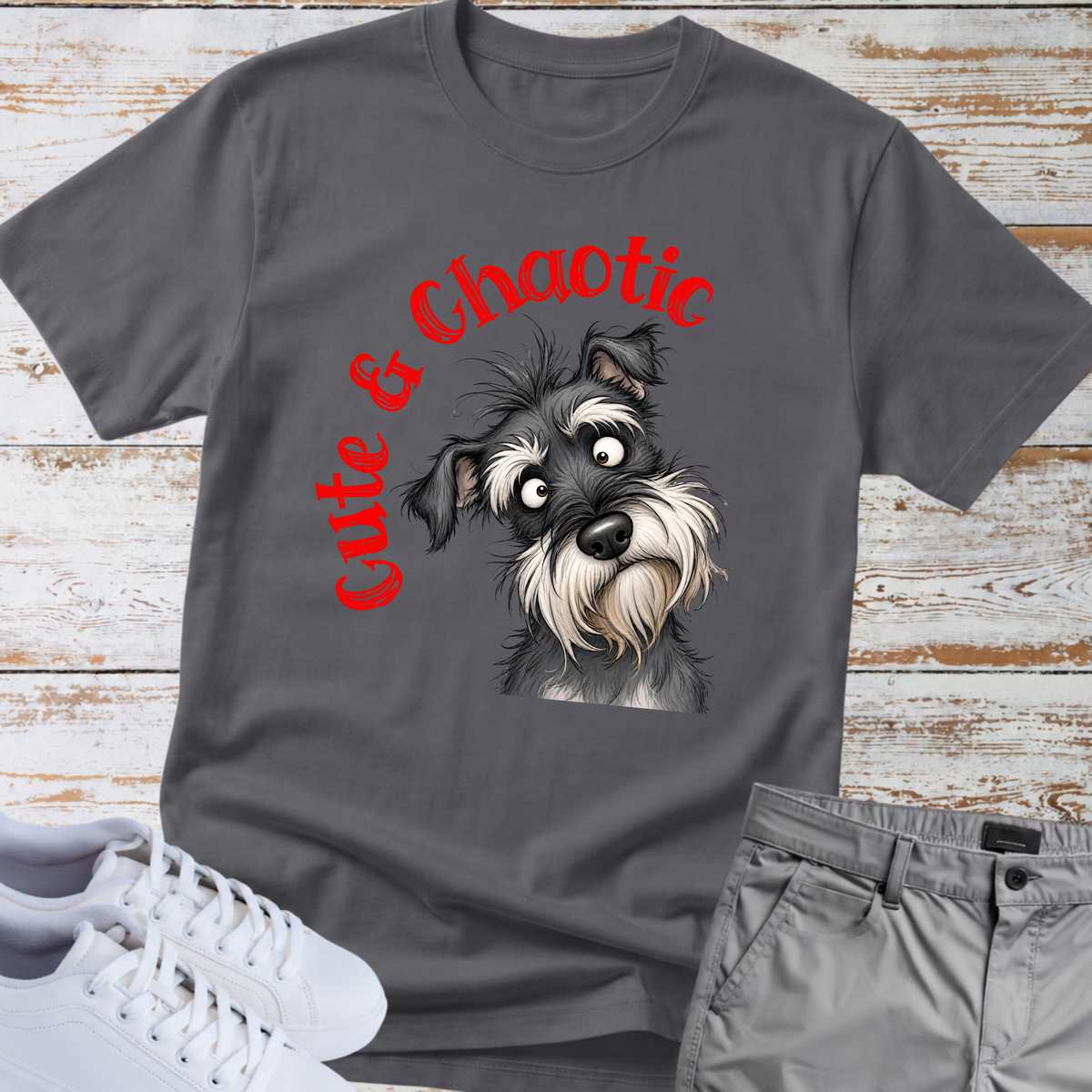 Cute & Chaotic 🐾 | Schnauzer Graphic T-Shirt