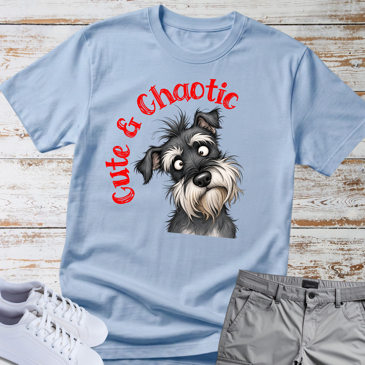 Cute & Chaotic 🐾 | Schnauzer Graphic T-Shirt