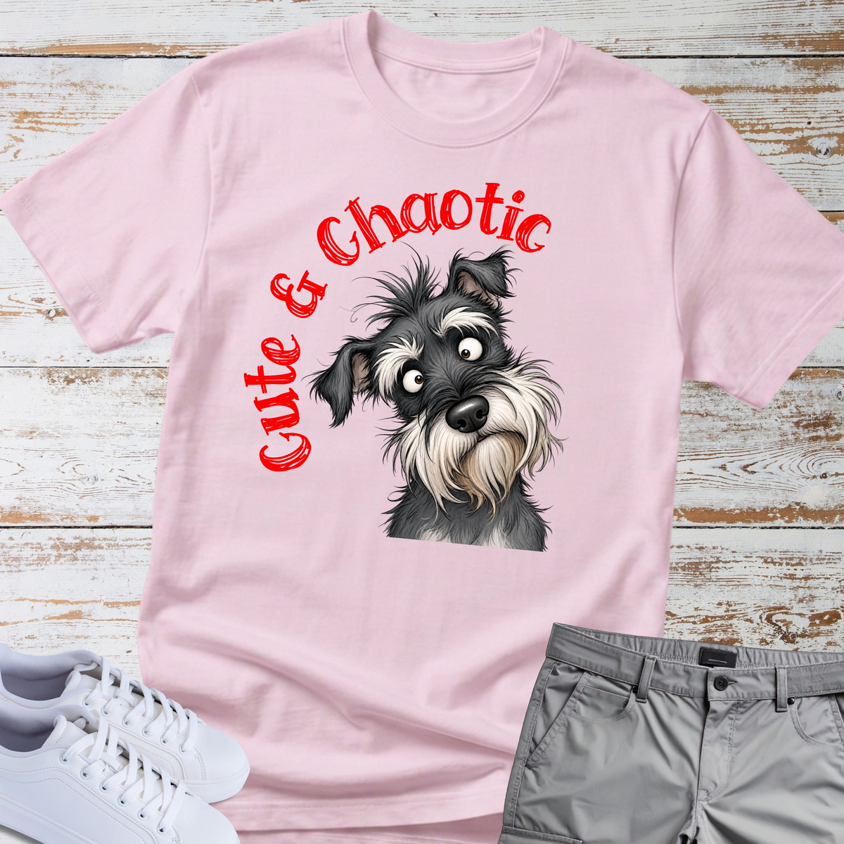 Cute & Chaotic 🐾 | Schnauzer Graphic T-Shirt