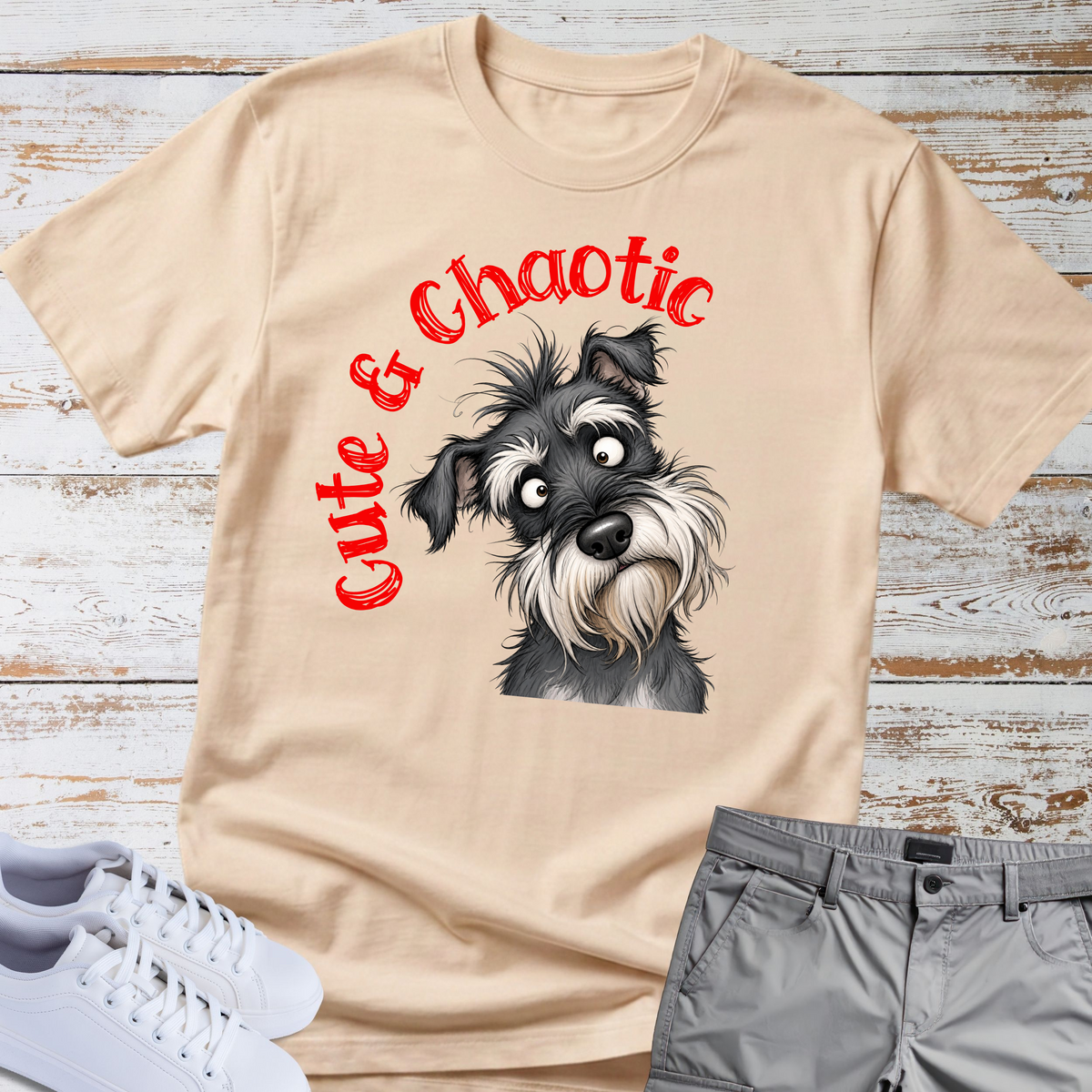 Cute & Chaotic 🐾 | Schnauzer Graphic T-Shirt