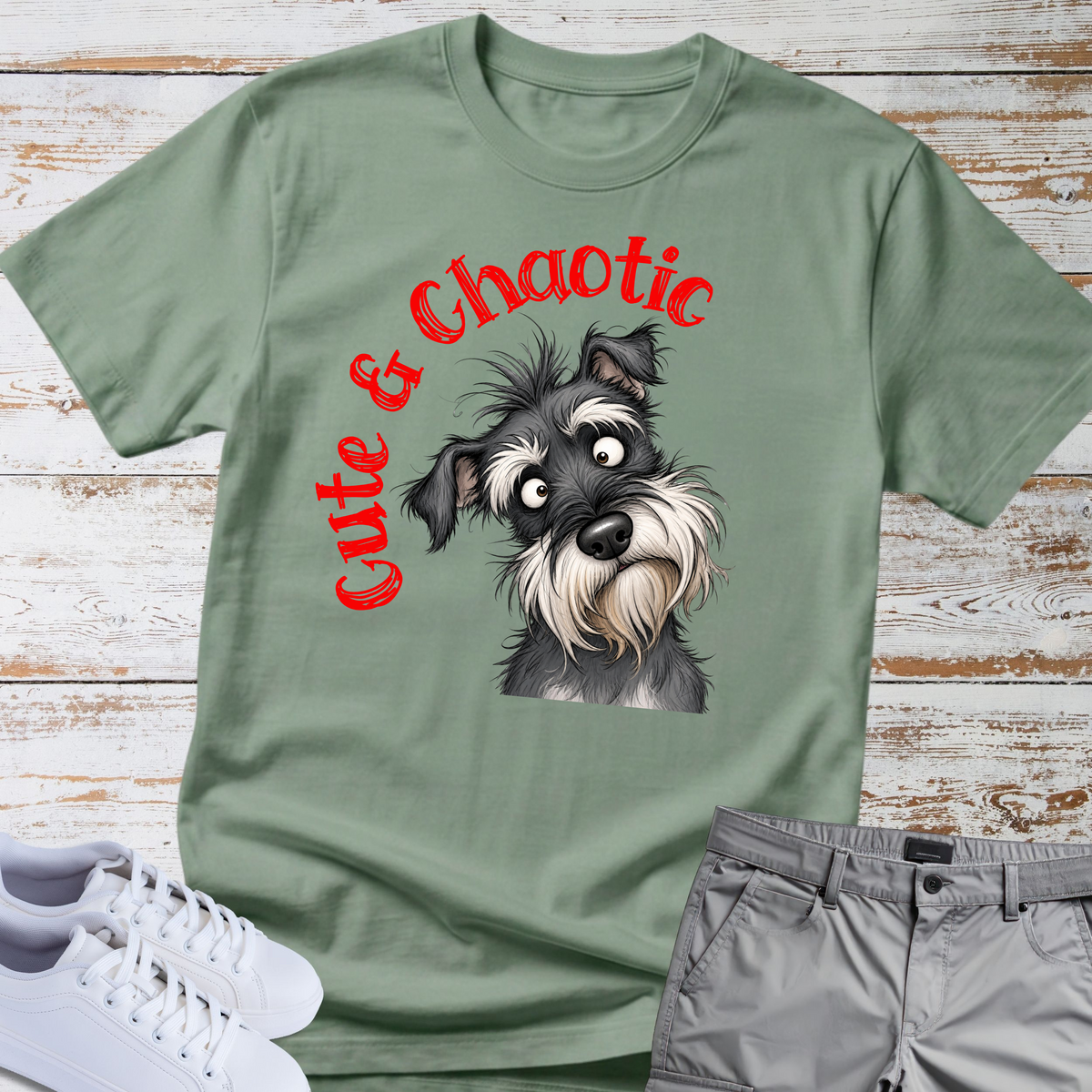 Cute & Chaotic 🐾 | Schnauzer Graphic T-Shirt