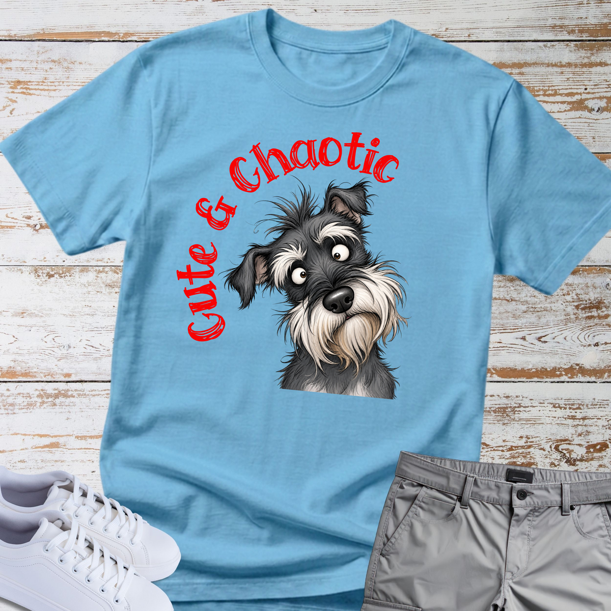 Cute & Chaotic 🐾 | Schnauzer Graphic T-Shirt