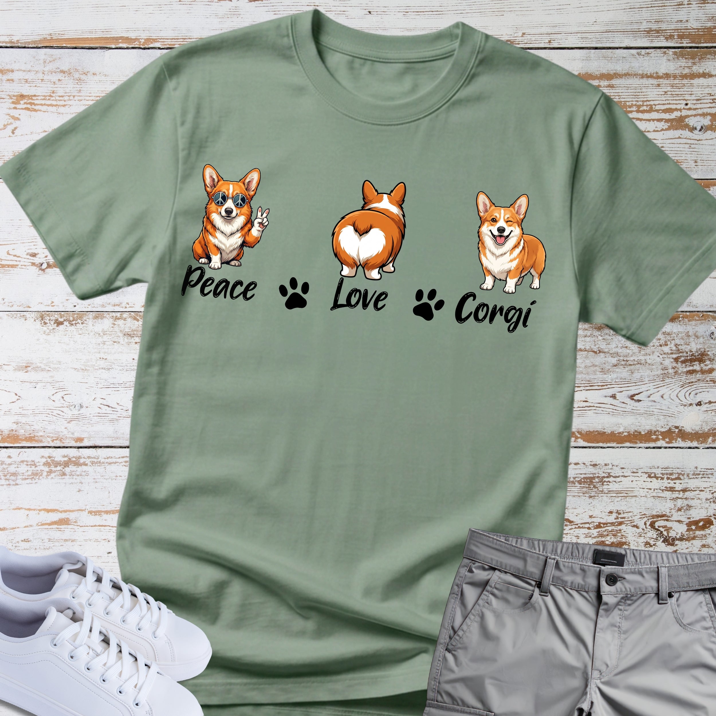 Peace Love Corgi T-Shirt