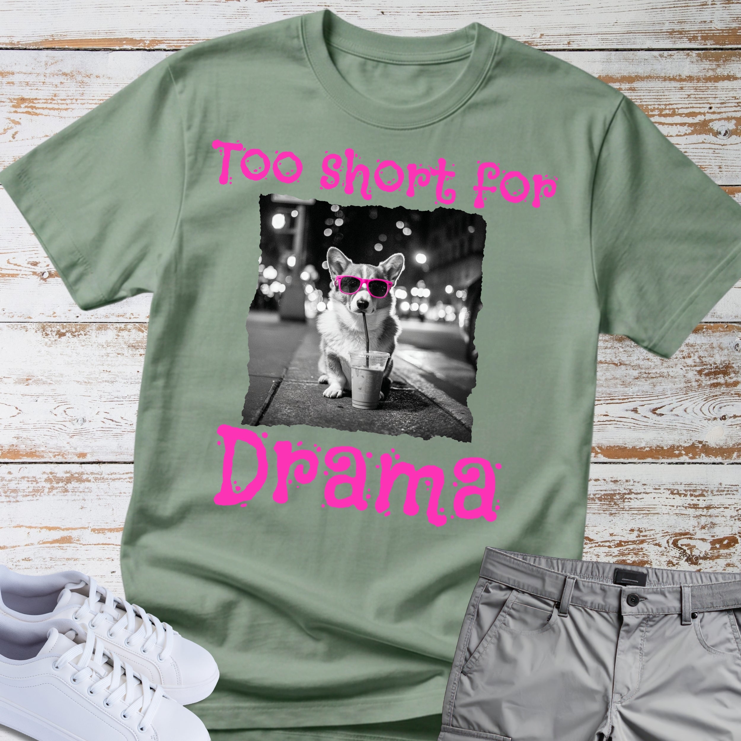 Too Short For Drama Corgi T-Shir