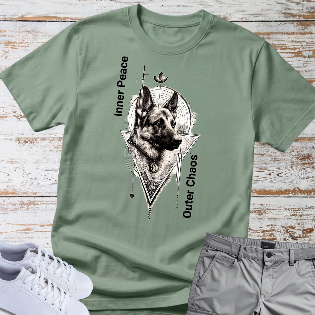 German Shepherd "Inner Peace, Outer Chaos" T-Shirt