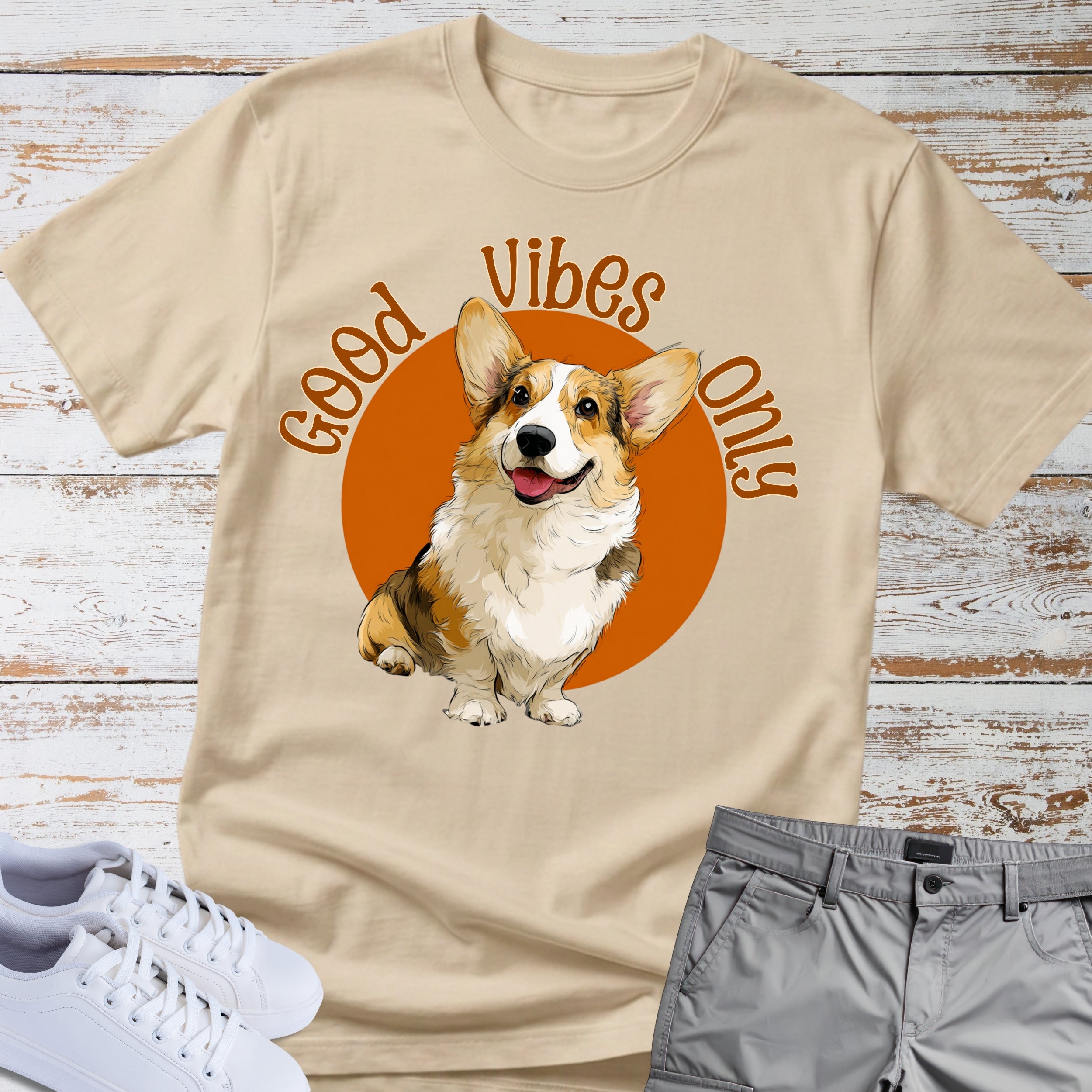 Good Vibes Only Corgi T-Shirt