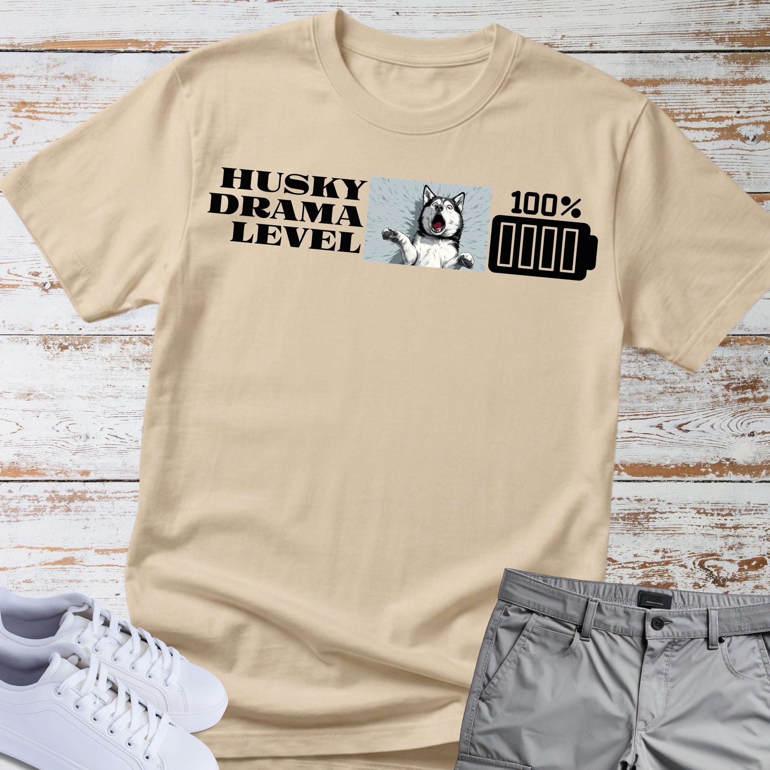 Husky Drama Level: 100% Siberian Husky T-Shirt