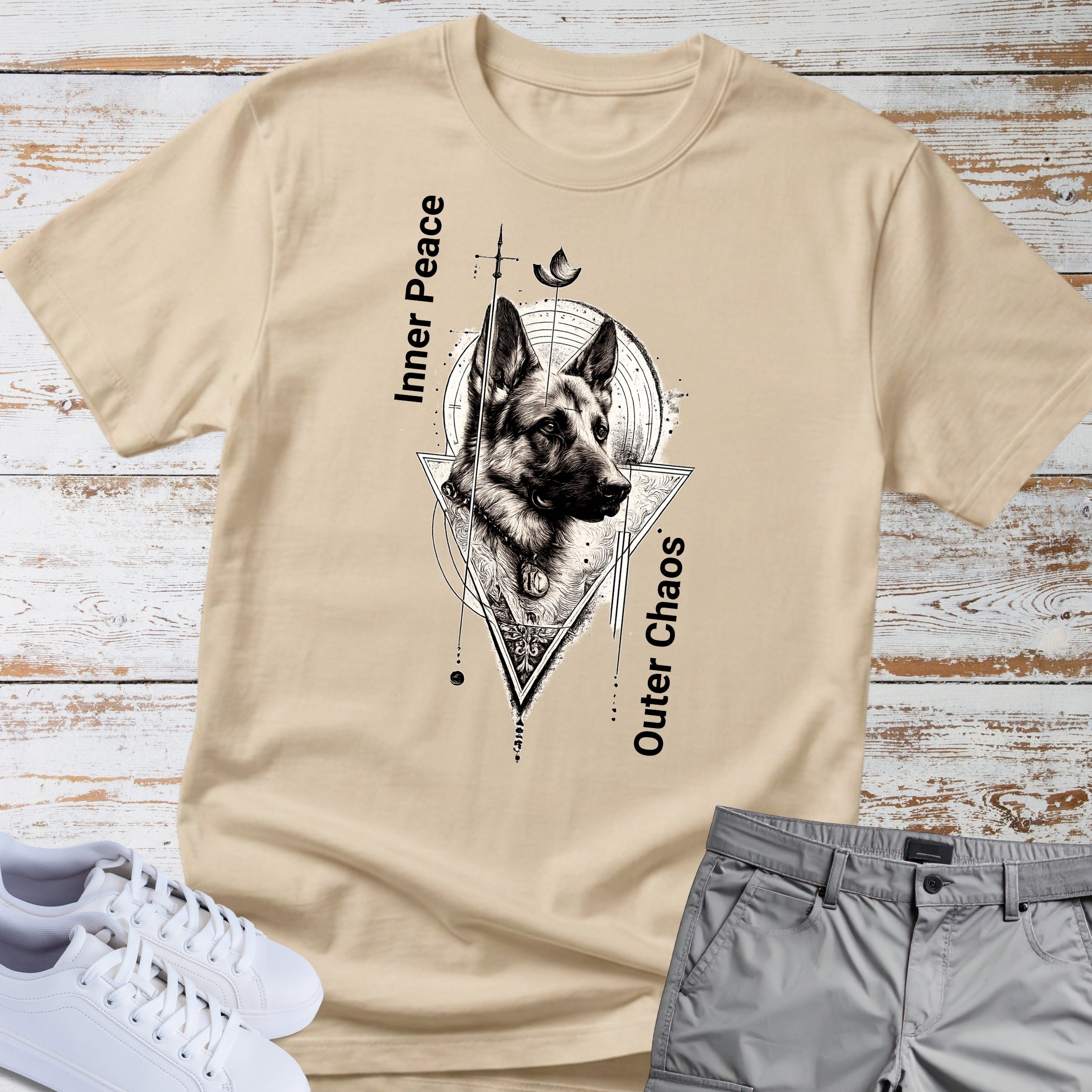 German Shepherd "Inner Peace, Outer Chaos" T-Shirt