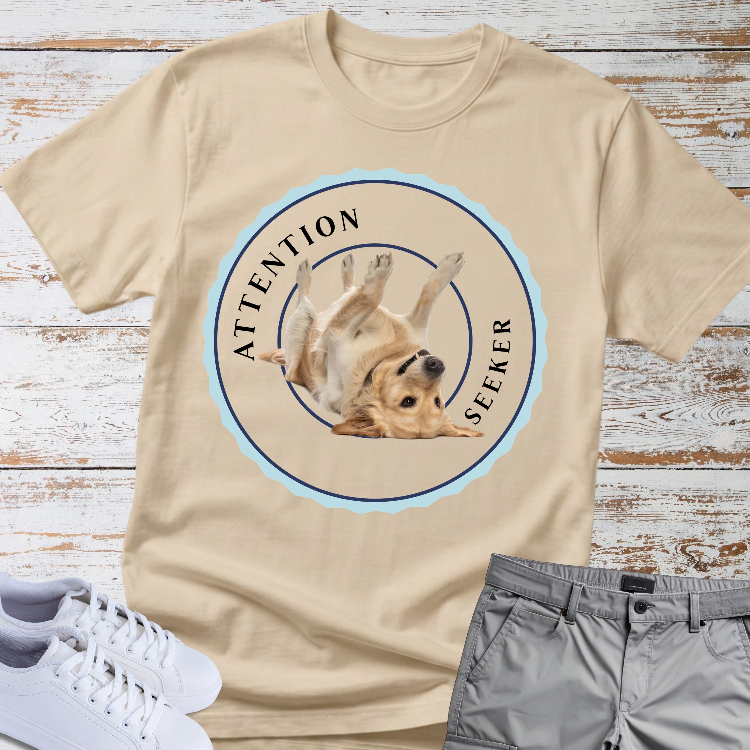 Golden Retriever "Attention Seeker" Honour Badge T-Shirt