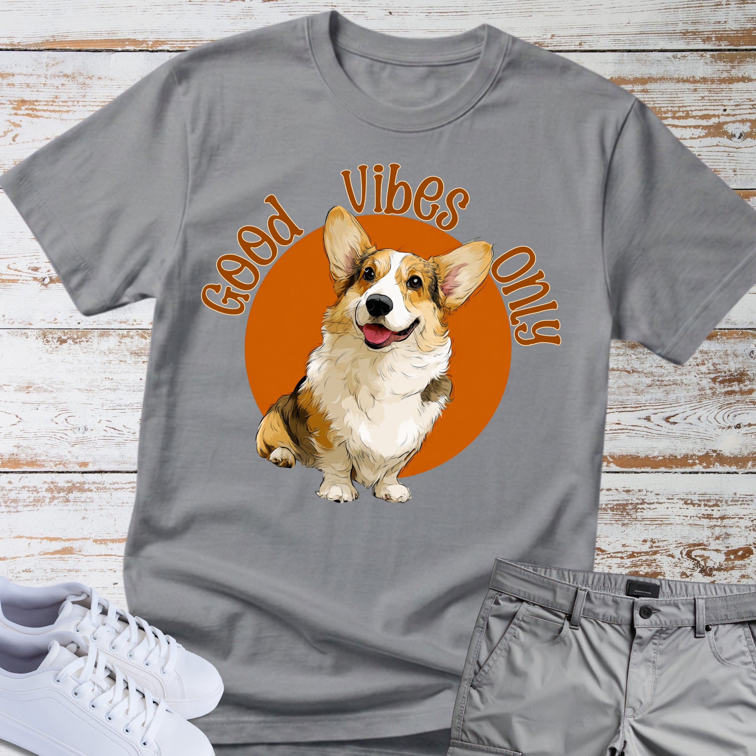 Good Vibes Only Corgi T-Shirt