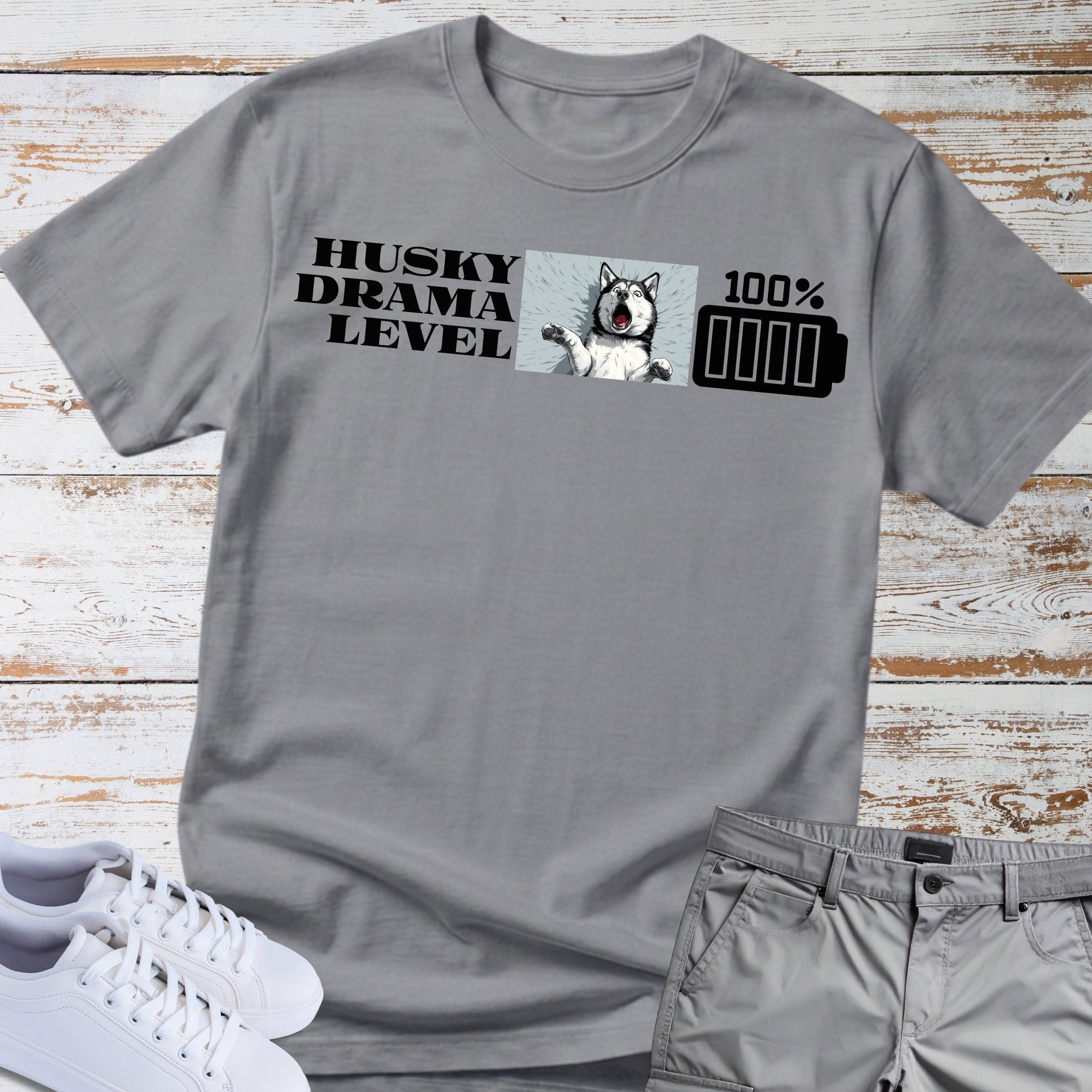 Husky Drama Level: 100% Siberian Husky T-Shirt