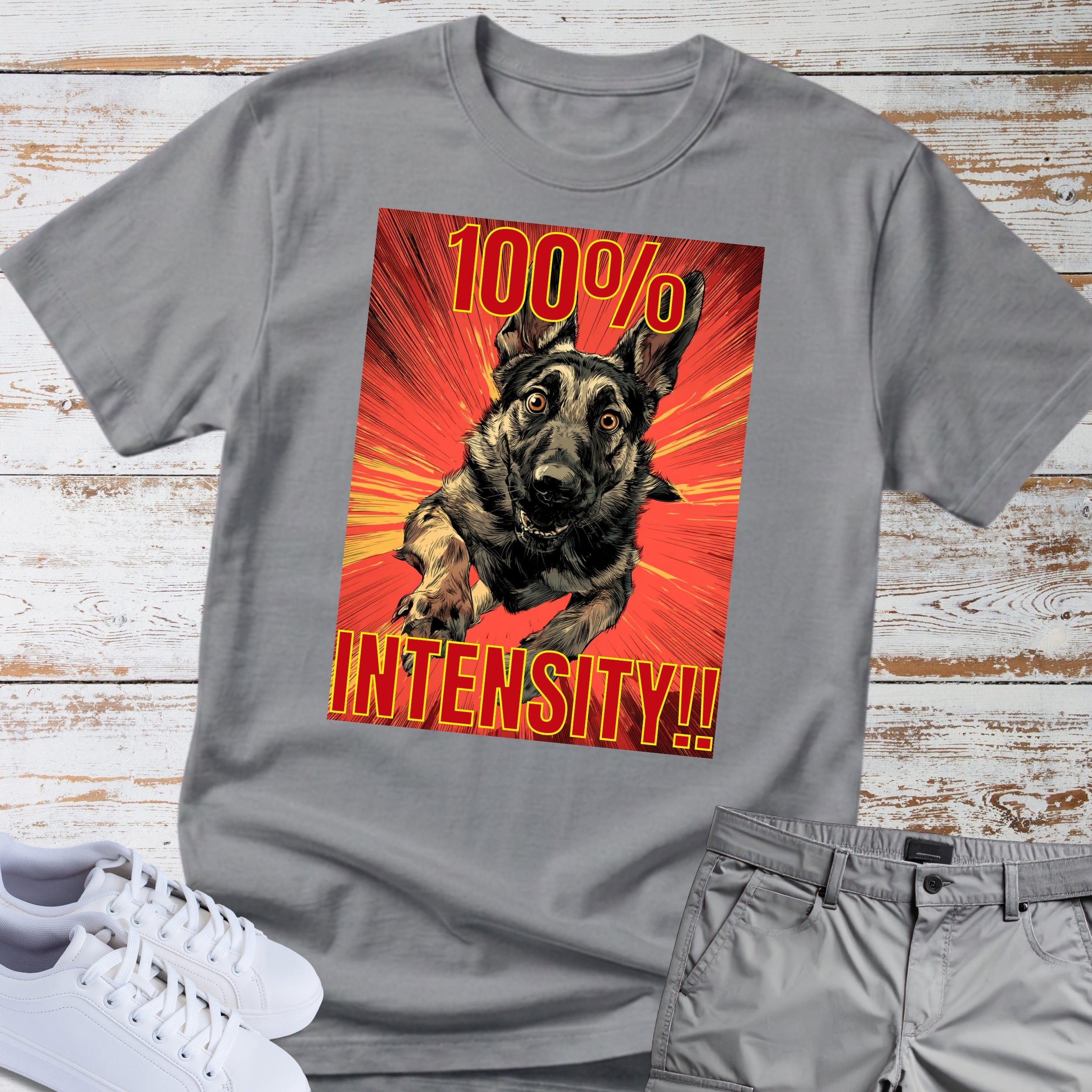 German Shepherd Bold Retro 100% Intensity T-Shirt