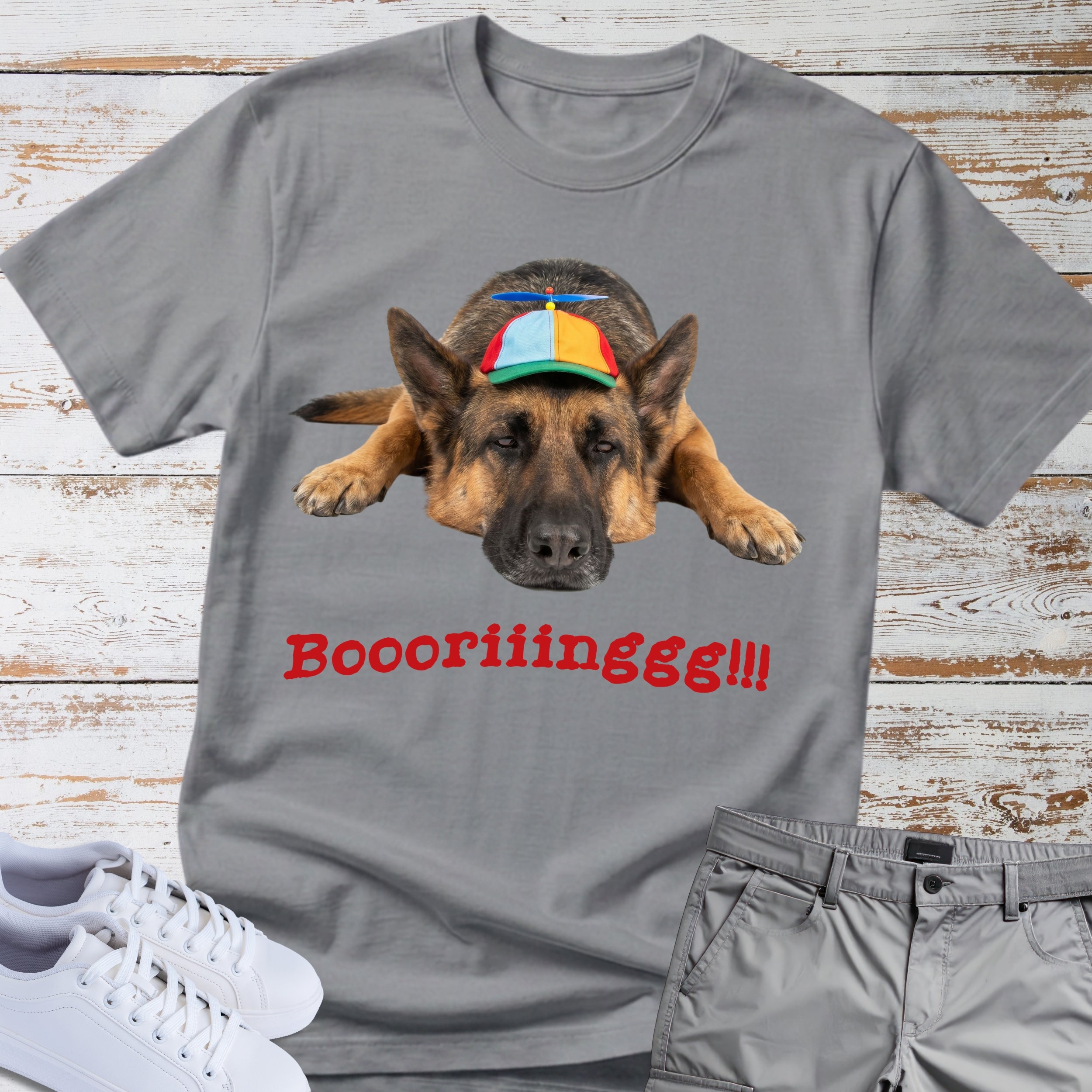German Shepherd "Boooriinngg" T-Shirt