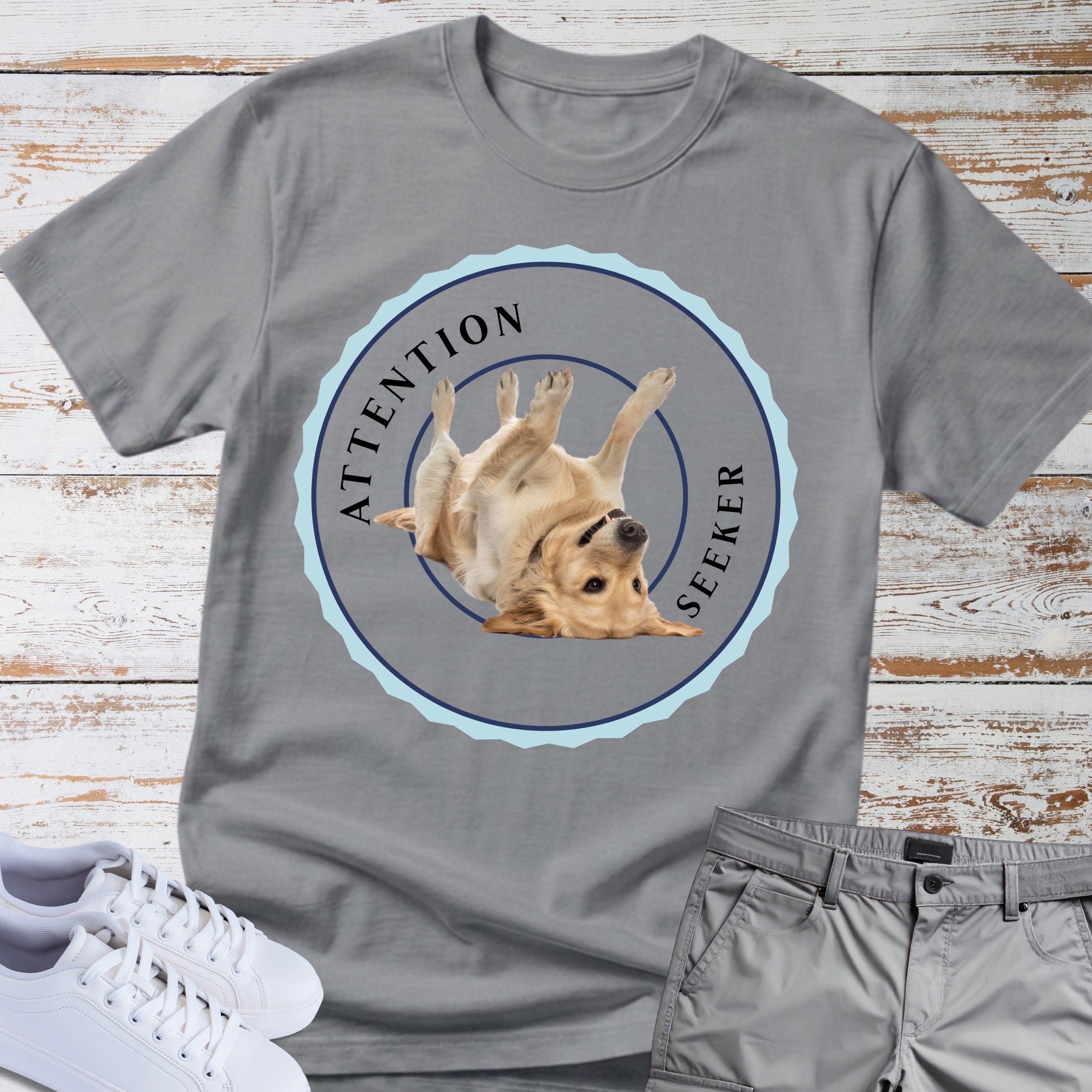 Golden Retriever "Attention Seeker" Honour Badge T-Shirt