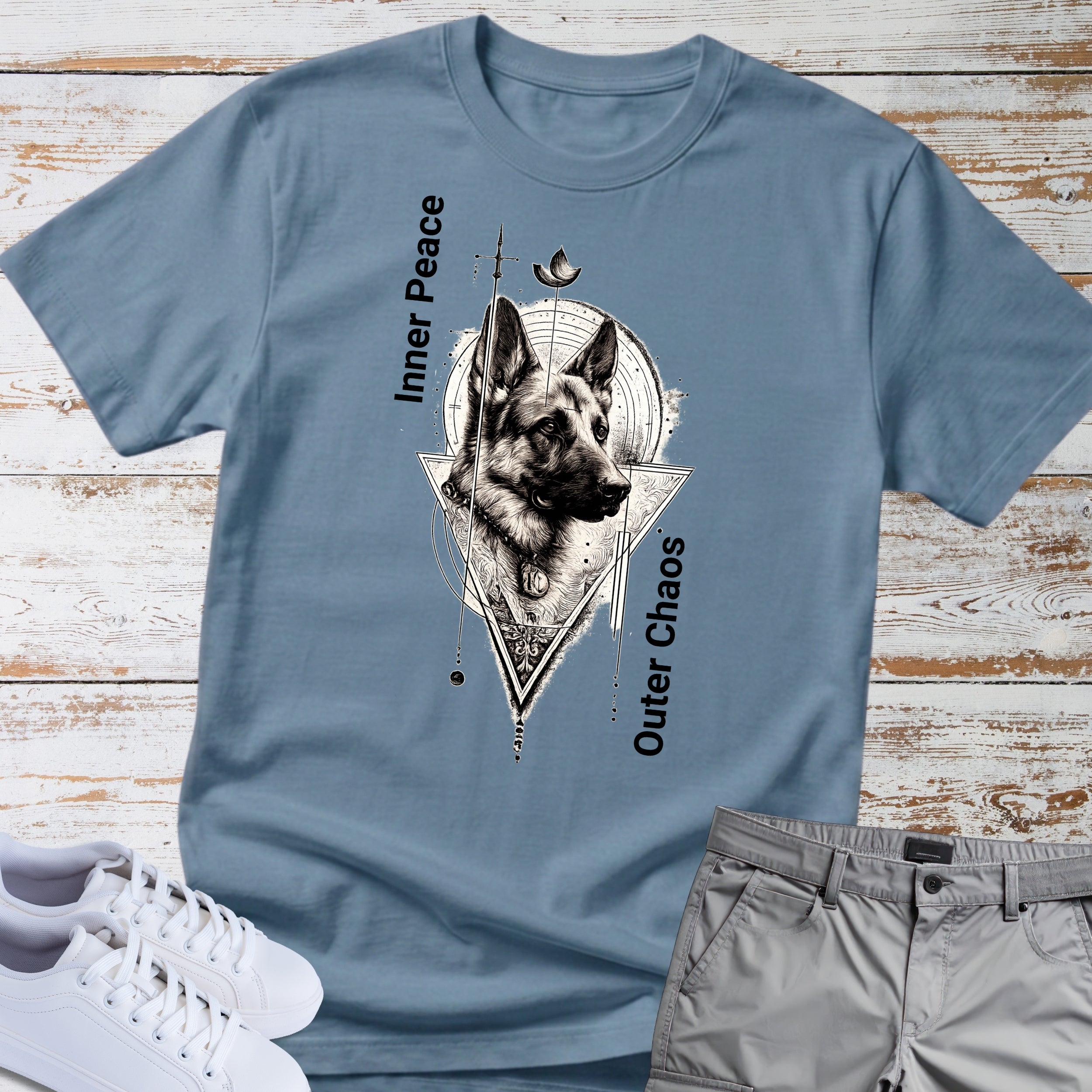 German Shepherd "Inner Peace, Outer Chaos" T-Shirt