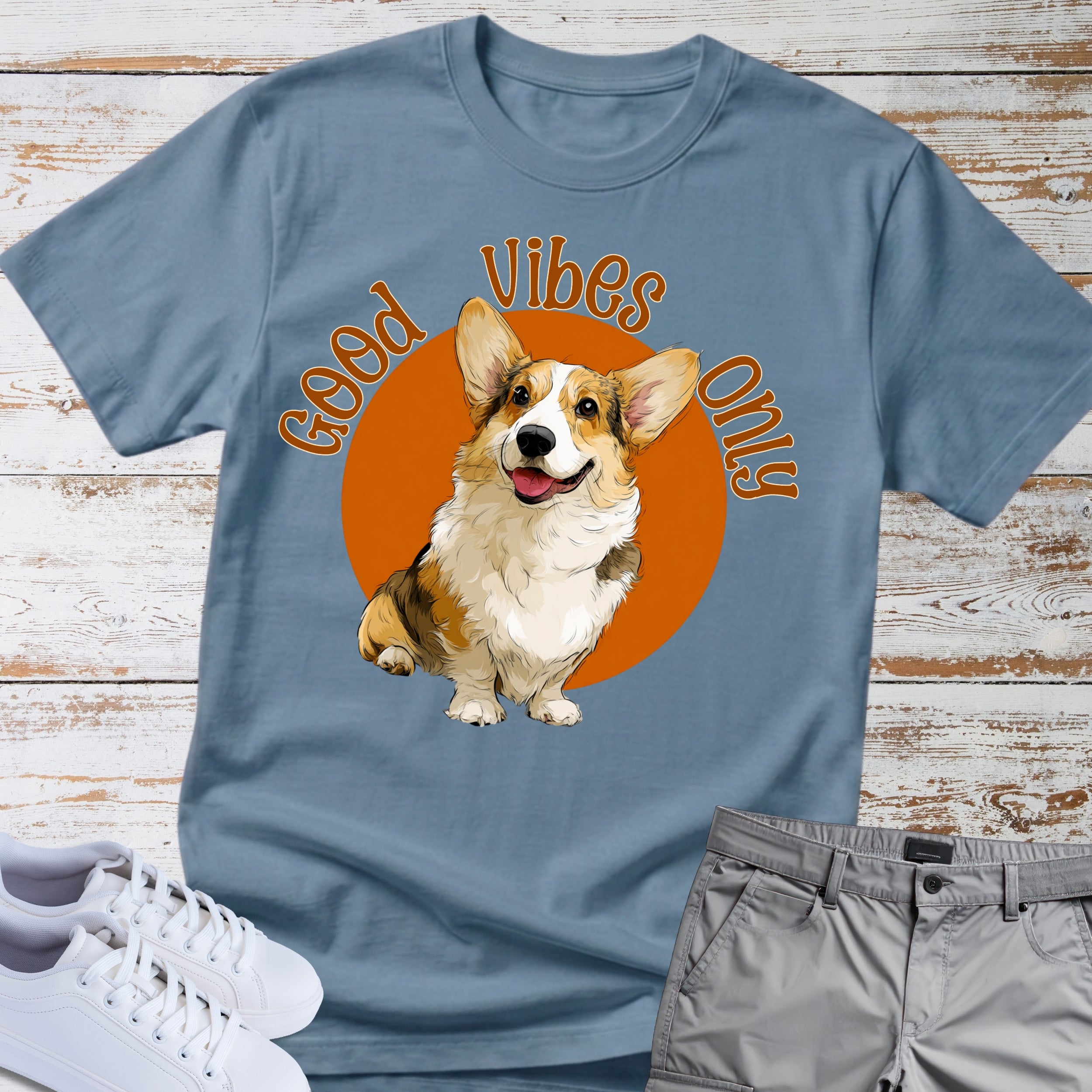 Good Vibes Only Corgi T-Shirt