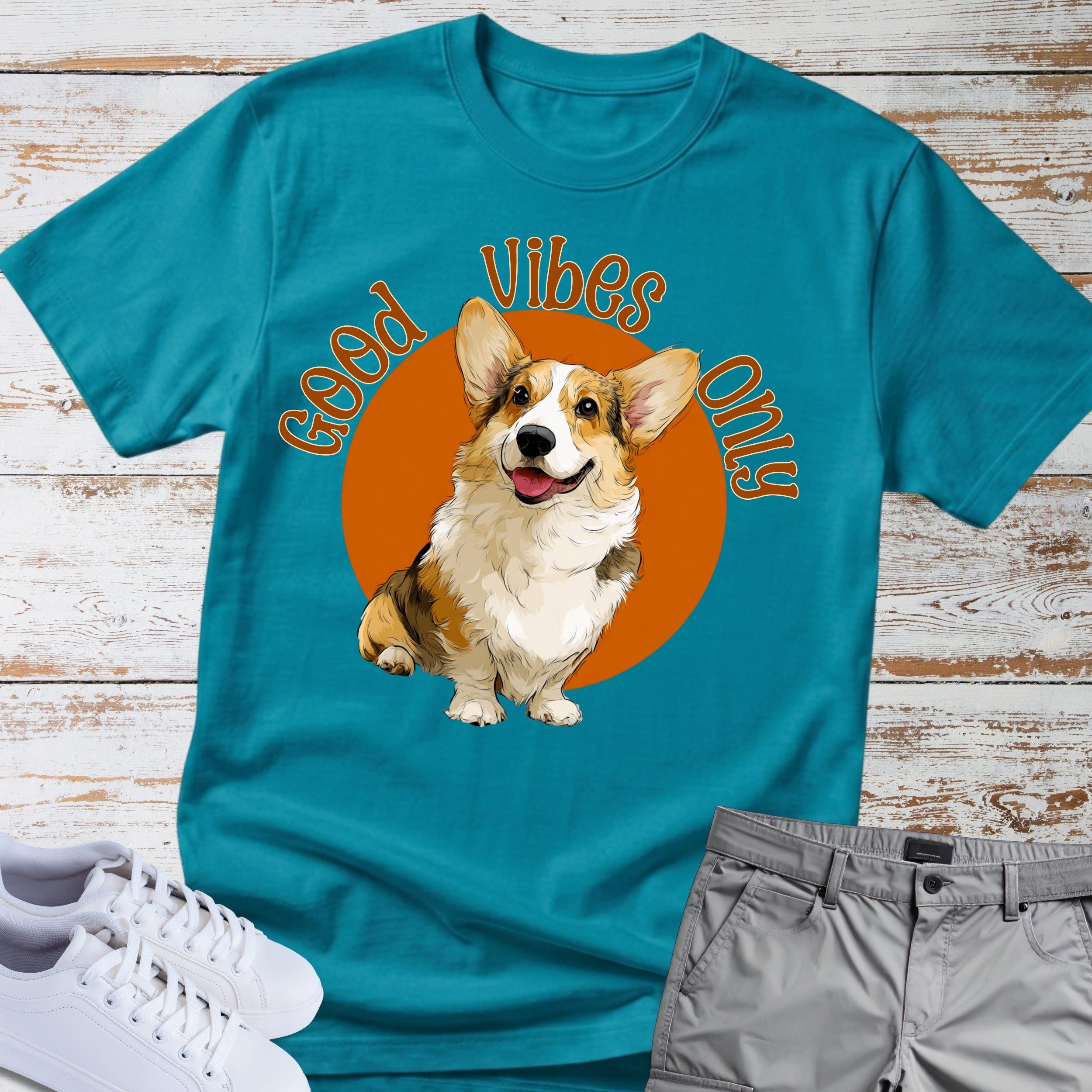 Good Vibes Only Corgi T-Shirt