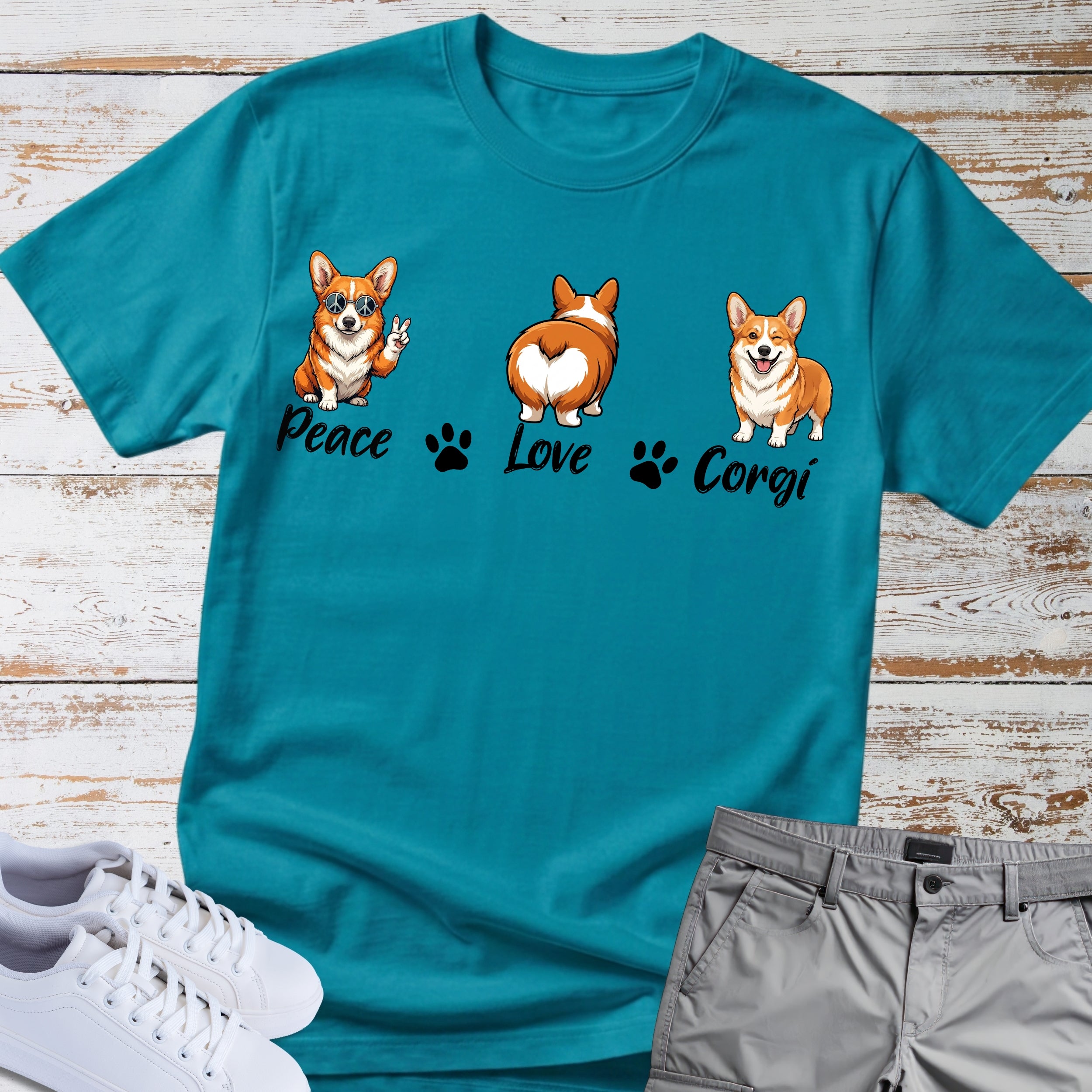Peace Love Corgi T-Shirt