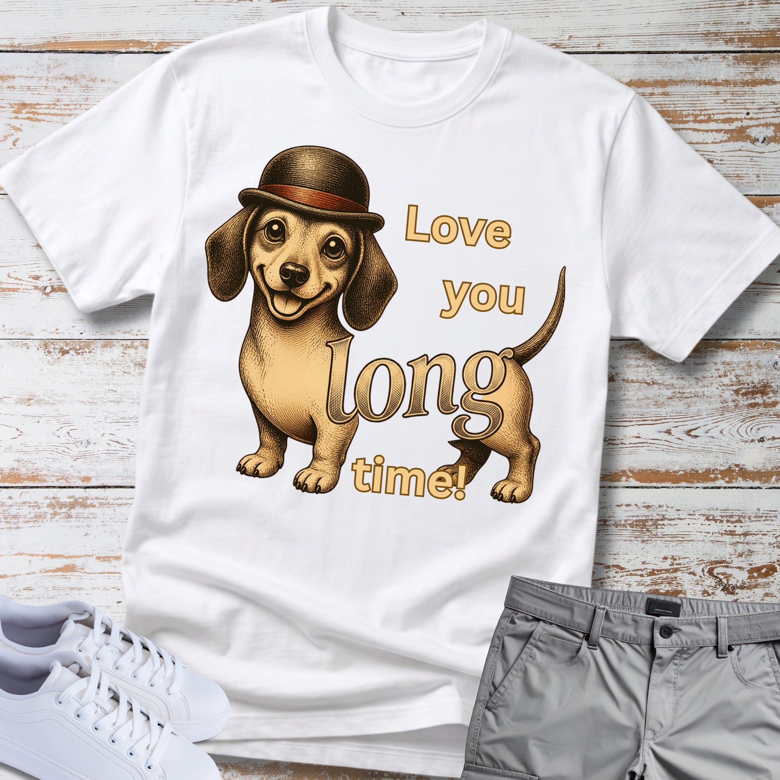 Dachshund 'Love You Long Time' T-Shirt
