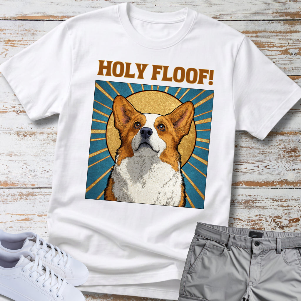 Holy Floof! Corgi Graphic T-Shirt — Cute Dog Tee for Pet Lovers