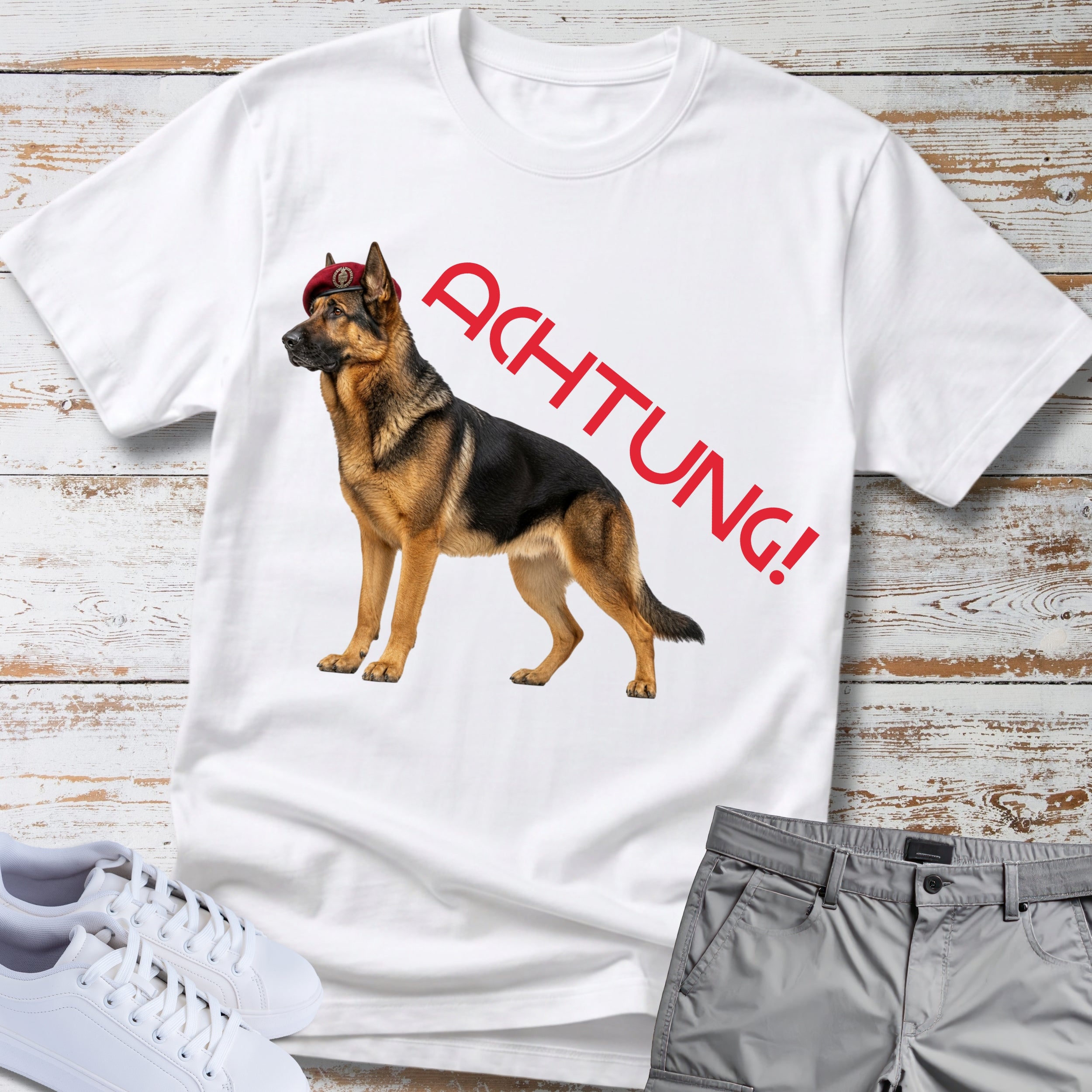 Police K9 German Shepherd Achtung! T-Shirt