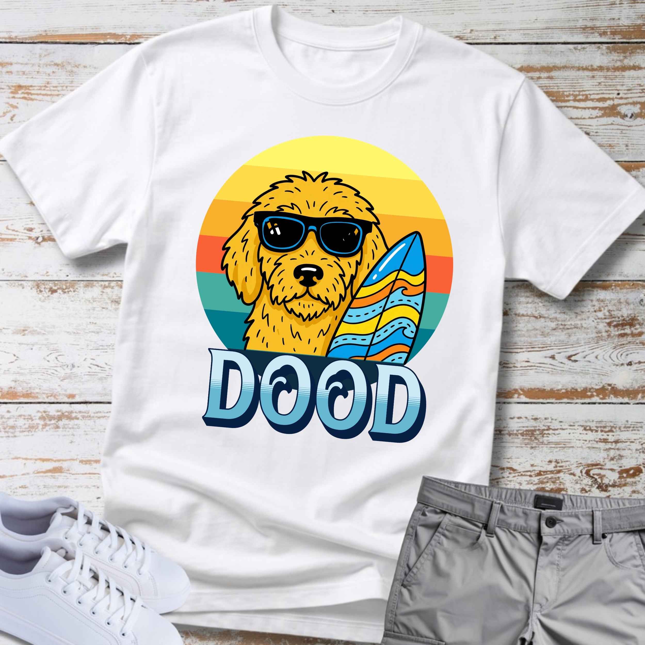 Goldendoodle Surfing Dood T-Shirt