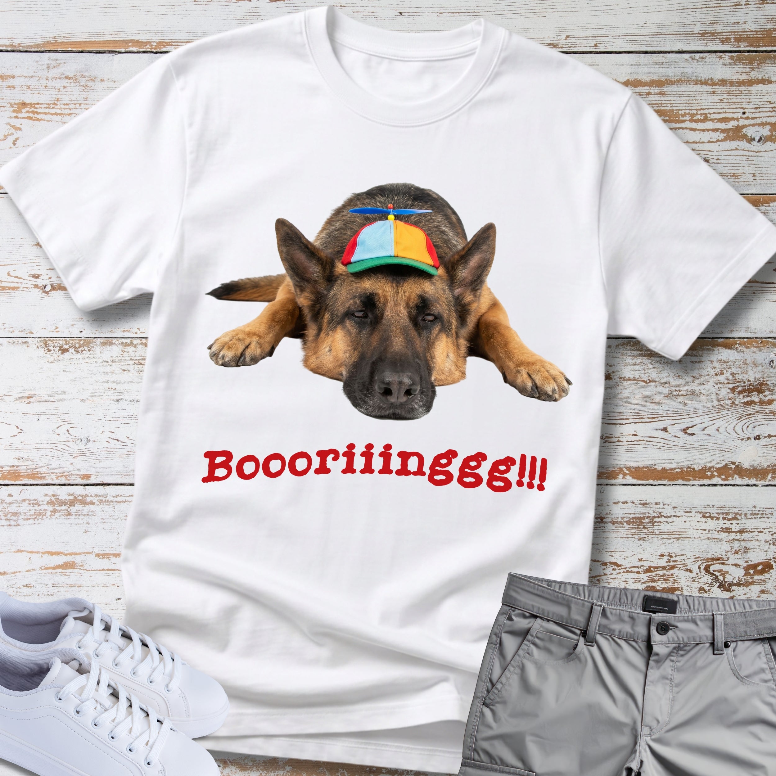 German Shepherd "Boooriinngg" T-Shirt