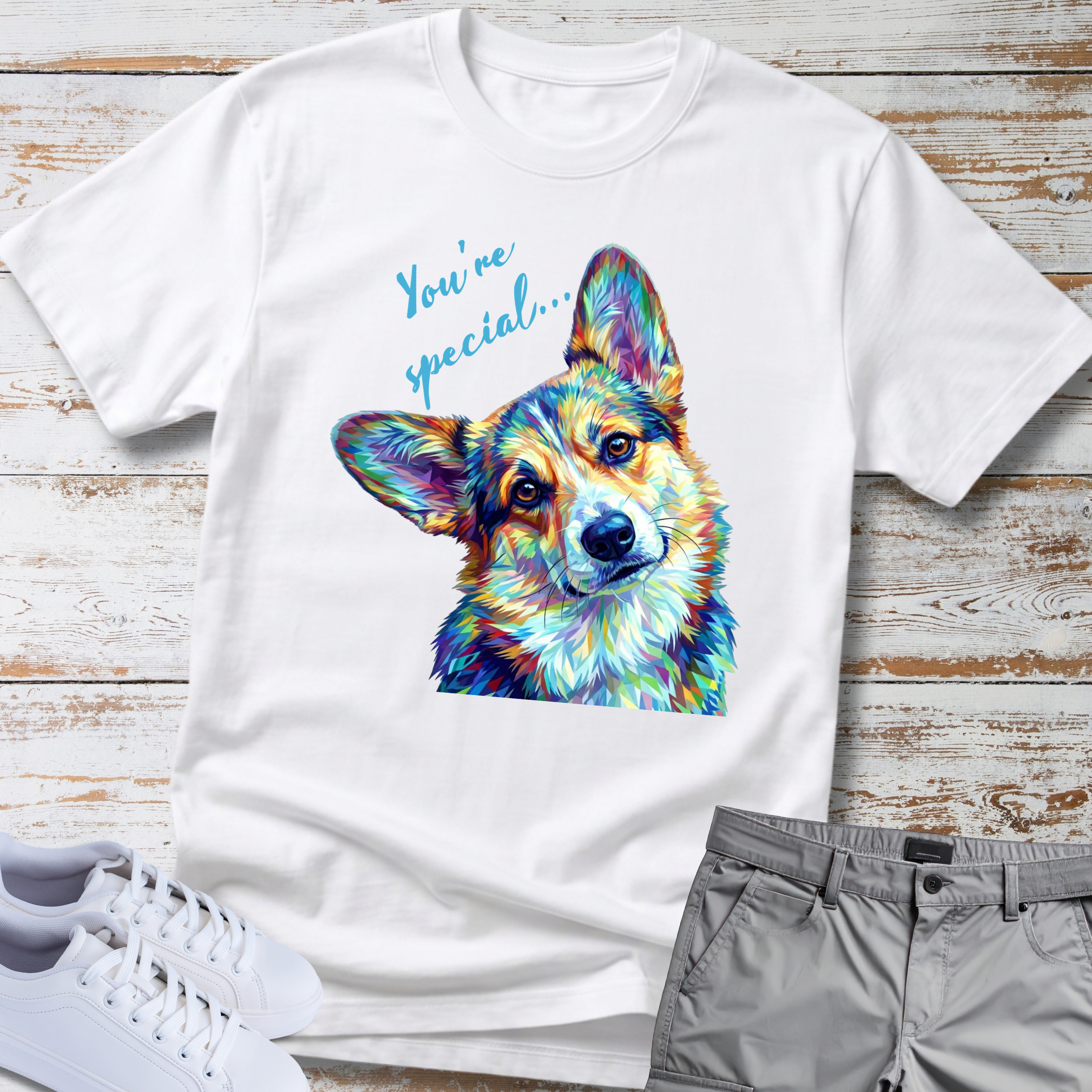 Colorful Corgi "You're Special" Tee