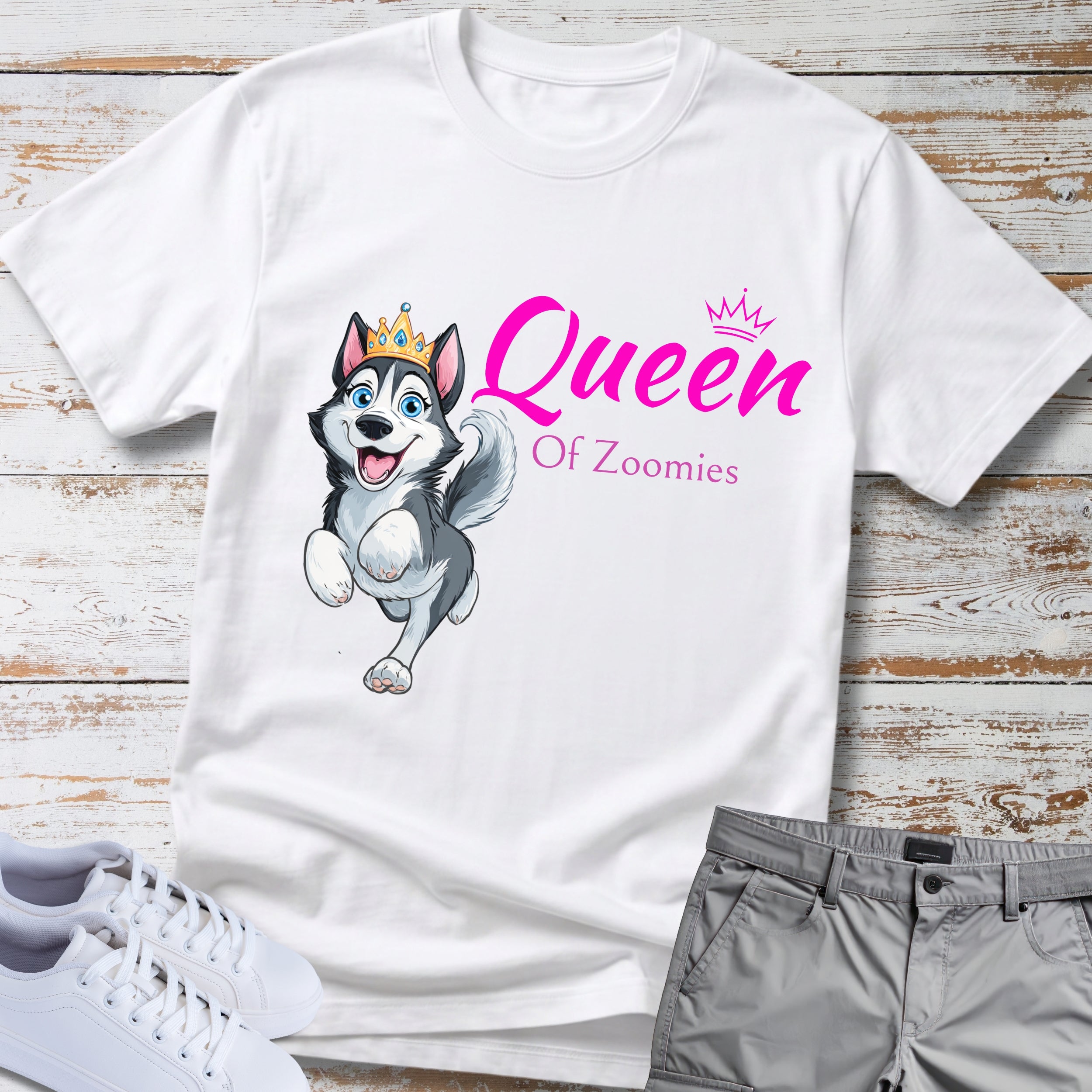 Queen of Zoomies Siberian Husky T-Shirt