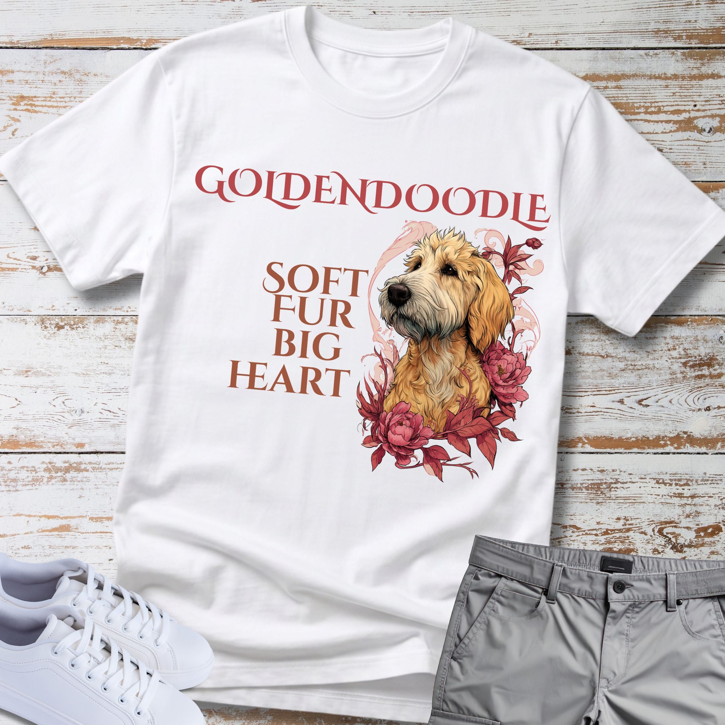 Goldendoodle Soft Fur Big Heart T-Shirt