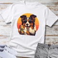Australian Shepherd With Sunglasses Cool Pheer Retro Tee
